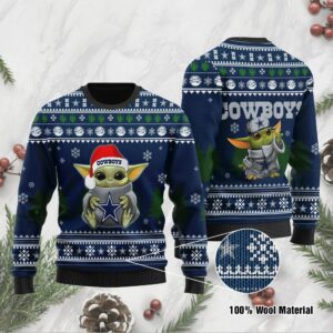Yoda baby love Dallas Cowboys Ugly Christmas Sweater