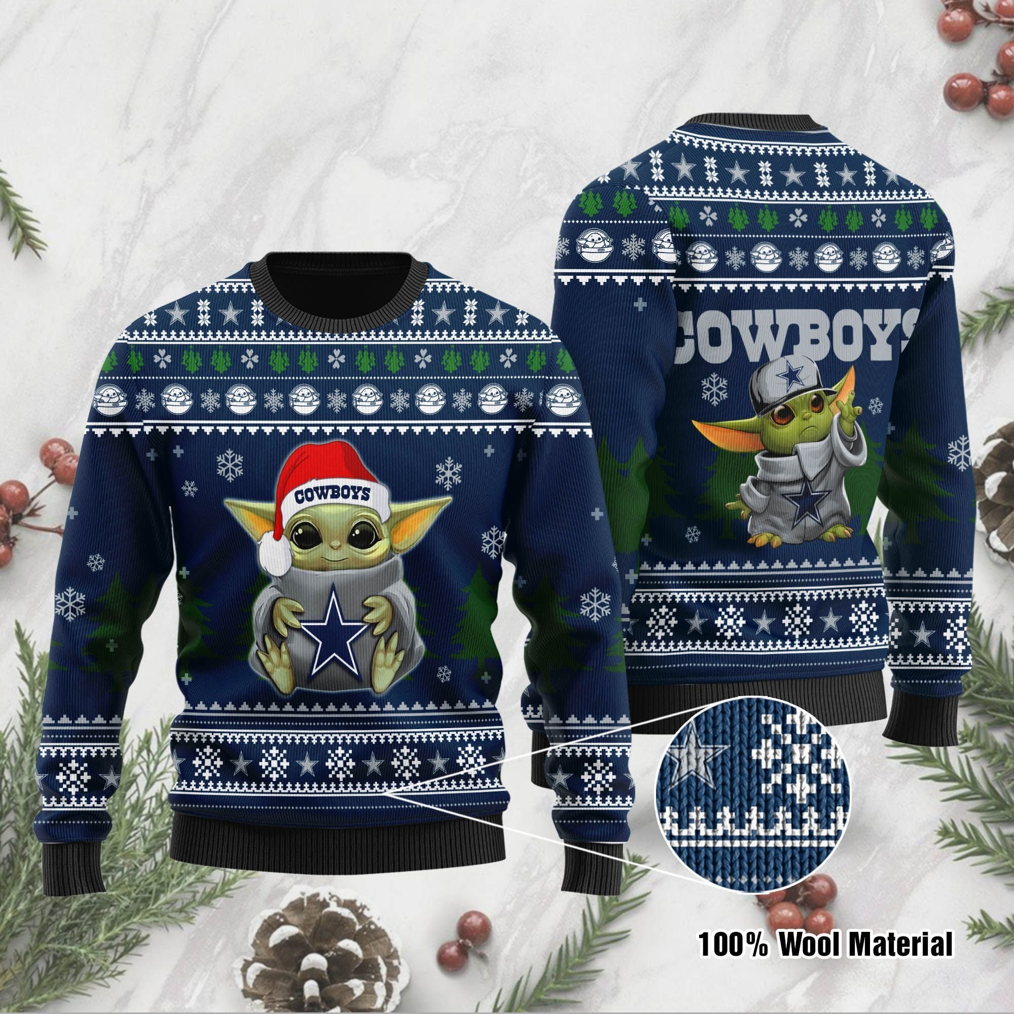 Yoda baby love Dallas Cowboys Ugly Christmas Sweater Yoda baby love Dallas Cowboys Ugly Christmas Sweater