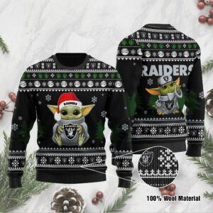 Yoda baby love Oakland Raiders Ugly Christmas Sweater