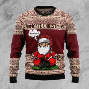 Yoga Santa Clause Namaste Christmas Ugly Christmas Sweater