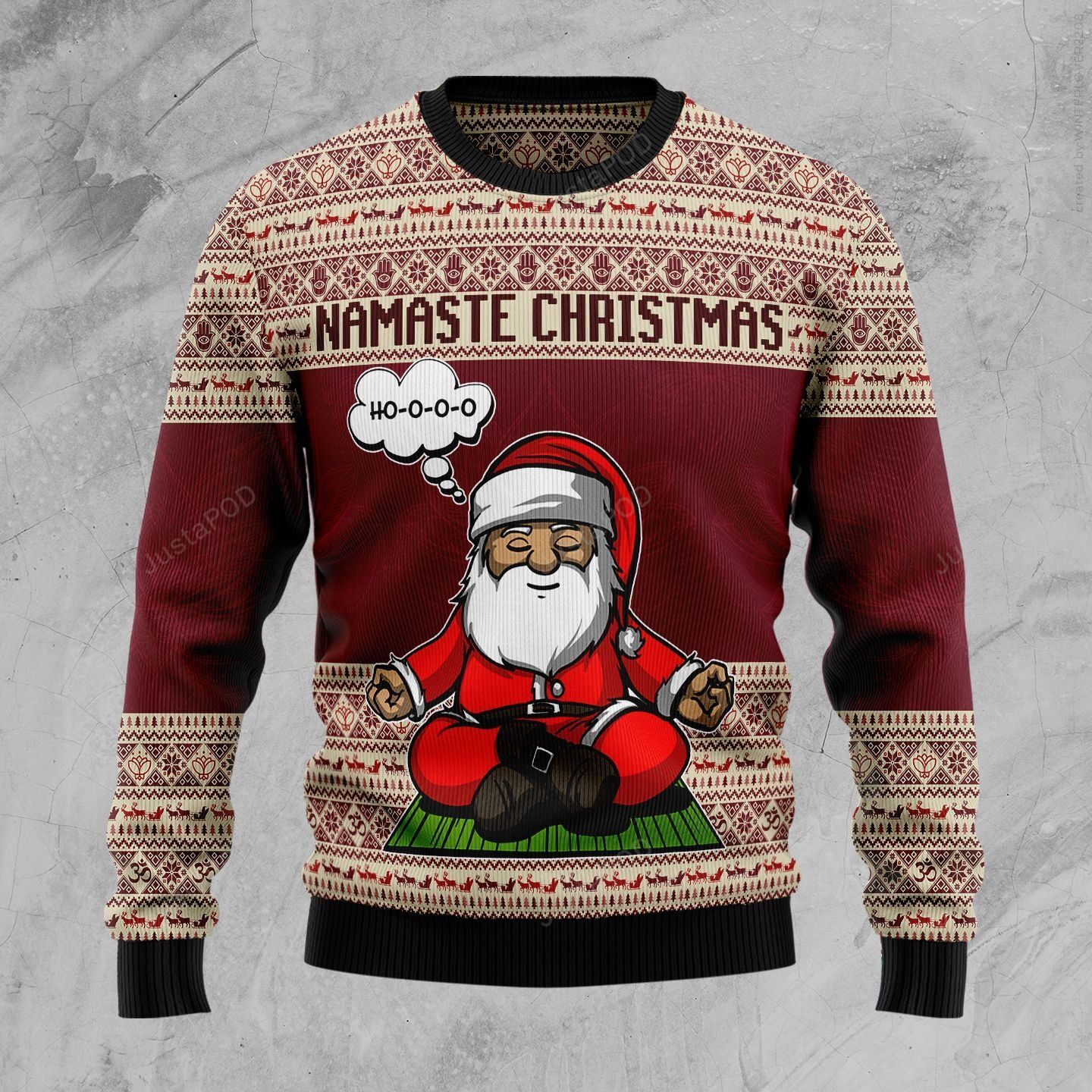 Yoga Santa Clause Namaste Christmas Ugly Christmas Sweater Yoga Santa Clause Namaste Christmas Ugly Christmas Sweater