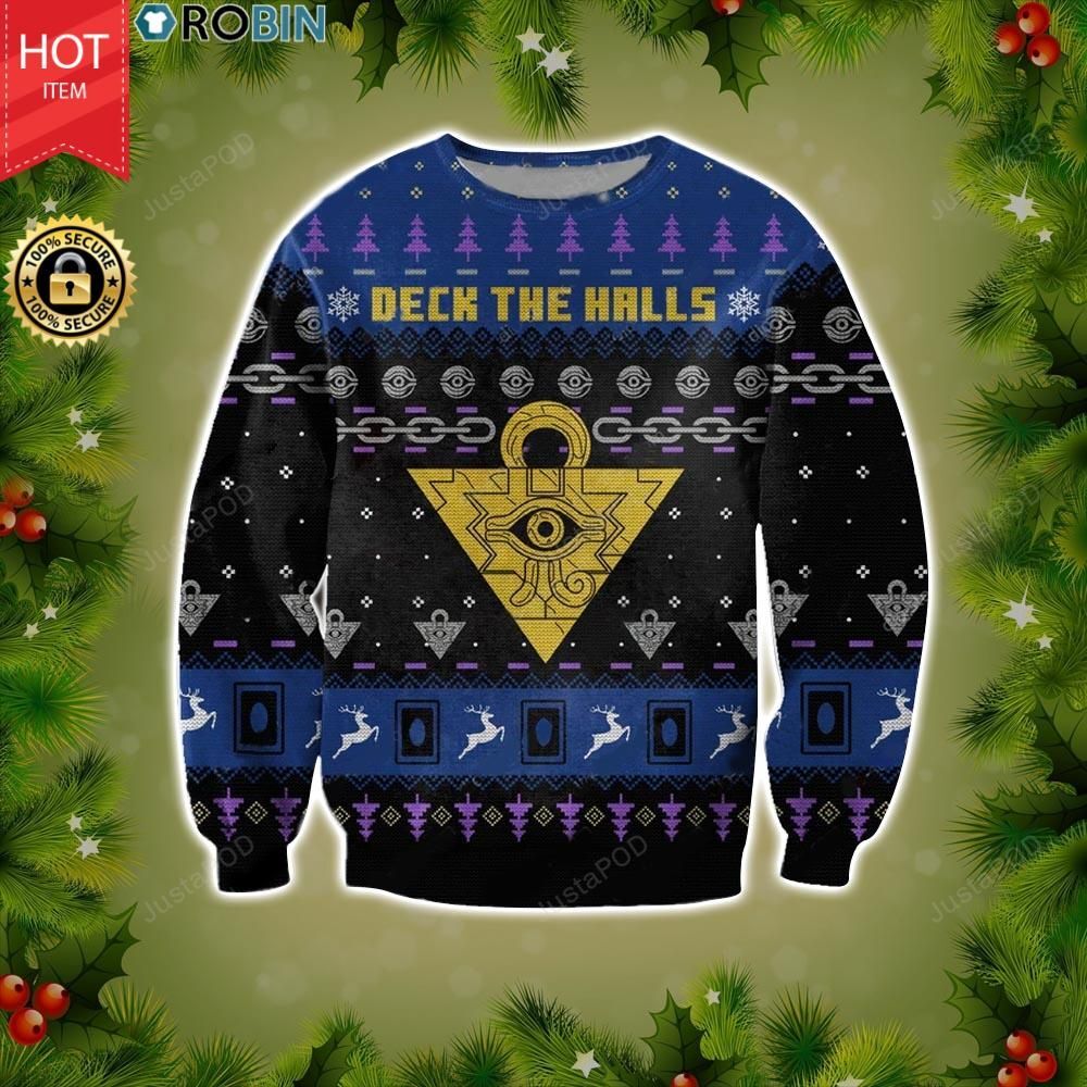 Yu-Gi-Oh Deck The Halls Ugly Christmas Sweater Yu-Gi-Oh Deck The Halls Ugly Christmas Sweater